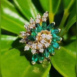 14k Gold EFFY Emerald Diamond Ring